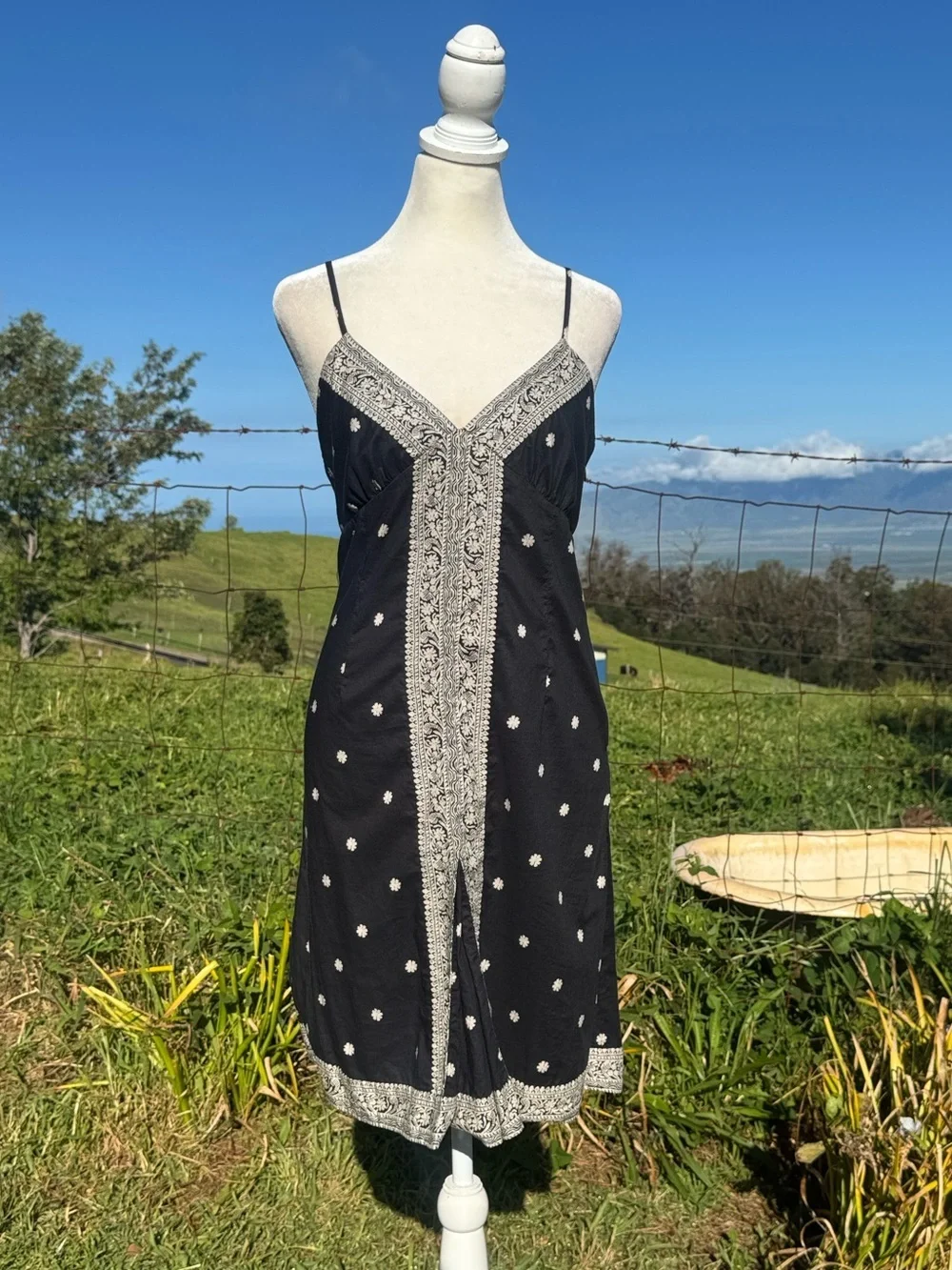 Gap Black Boho Indie Sundress Slip Dress Size 6